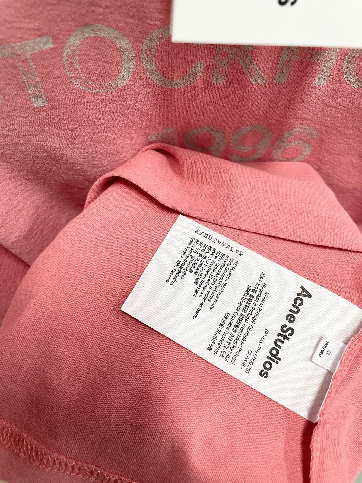 Pink Cotton Tonal Text Short-Sleeve - Men's