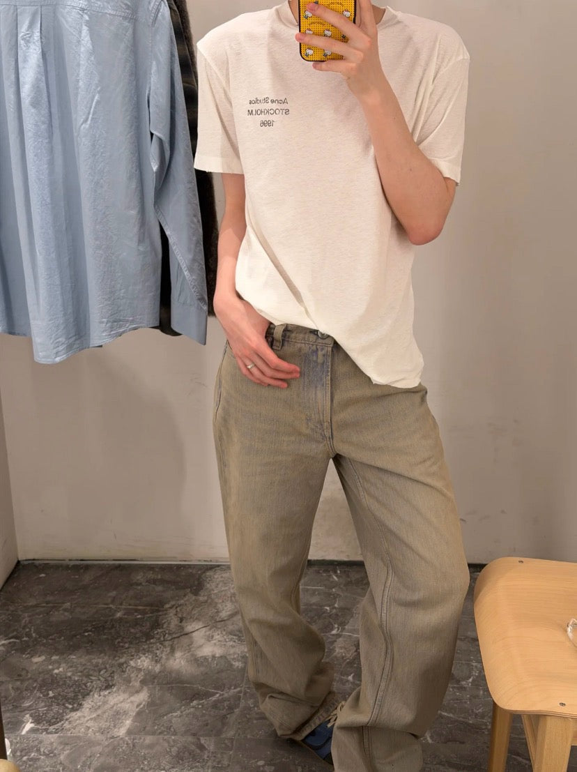 Black Cotton Small Text Short-Sleeve - Men's