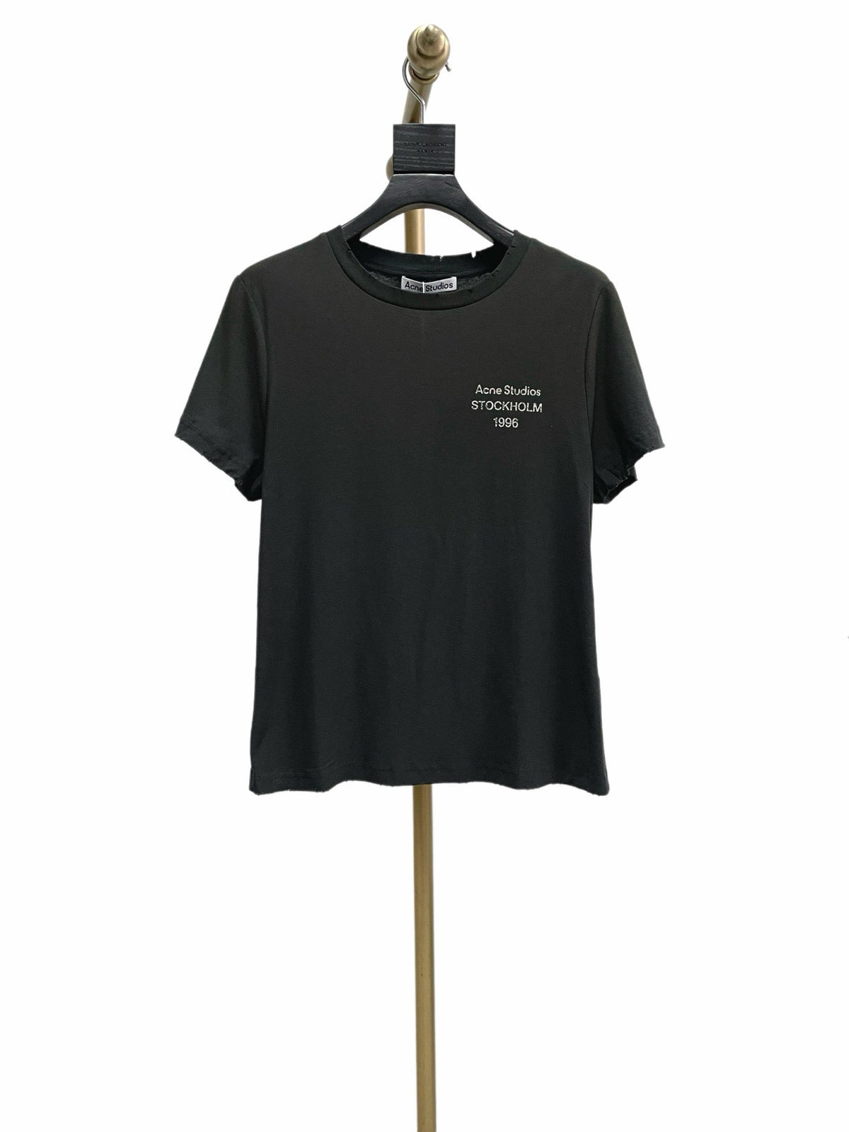 Black Cotton Small Text Short-Sleeve - Men's