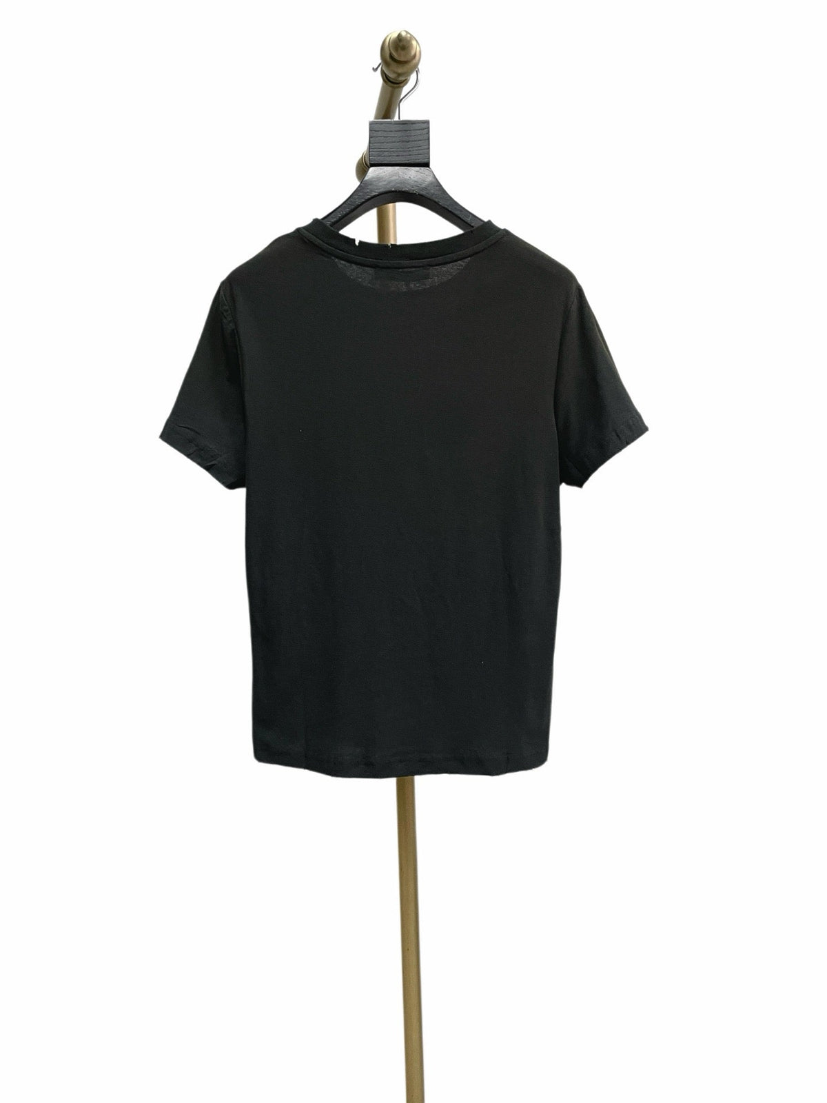 Black Cotton Small Text Short-Sleeve - Men's