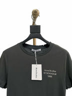 Black Cotton Small Text Short-Sleeve - Men's