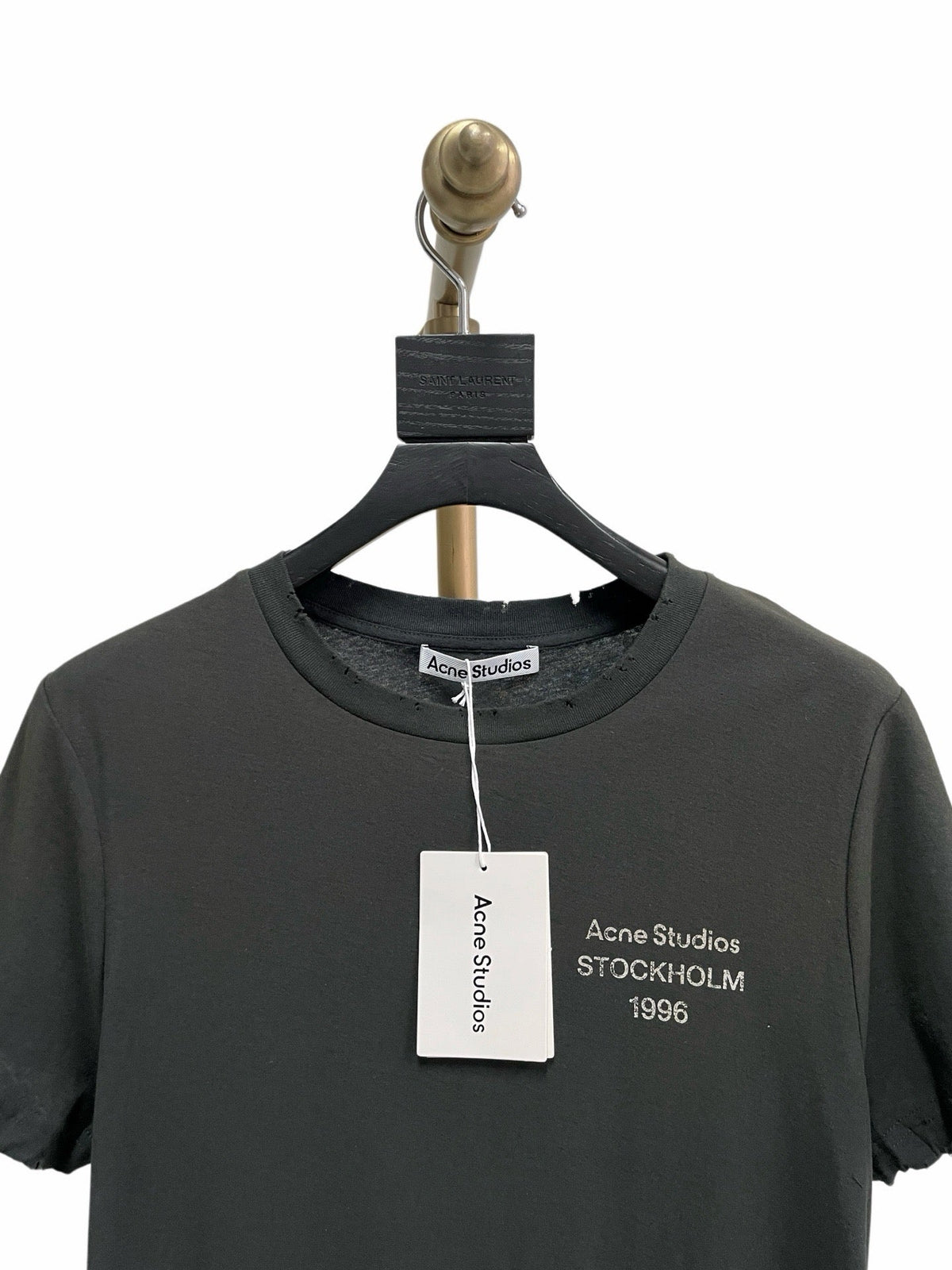 Black Cotton Small Text Short-Sleeve - Men's