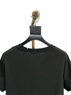 Black Cotton Small Text Short-Sleeve - Men's