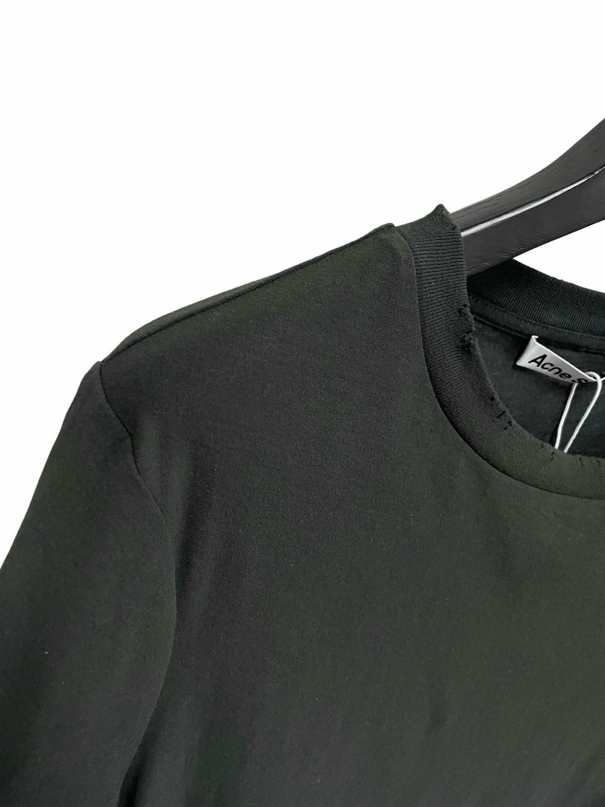 Black Cotton Small Text Short-Sleeve - Men's