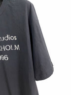 Black Cotton Text Print Short-Sleeve - Men's