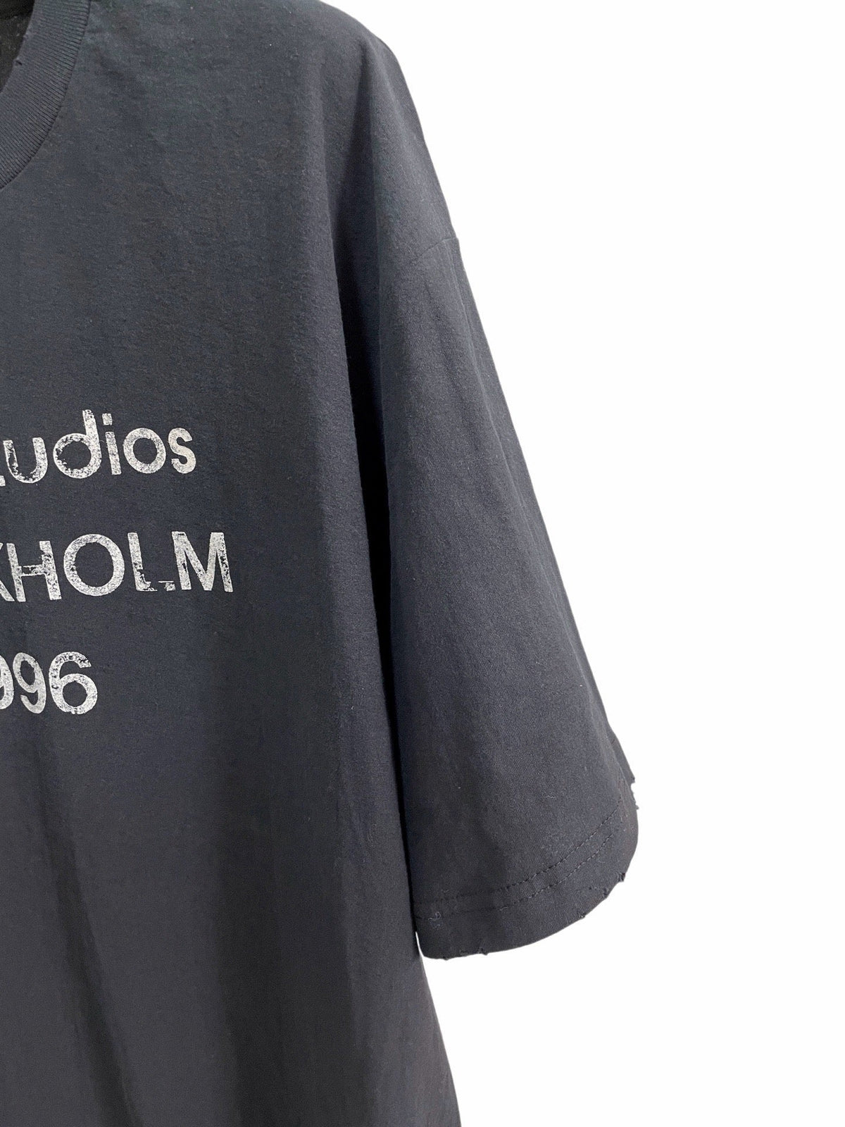 Black Cotton Text Print Short-Sleeve - Men's