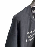Black Cotton Text Print Short-Sleeve - Men's