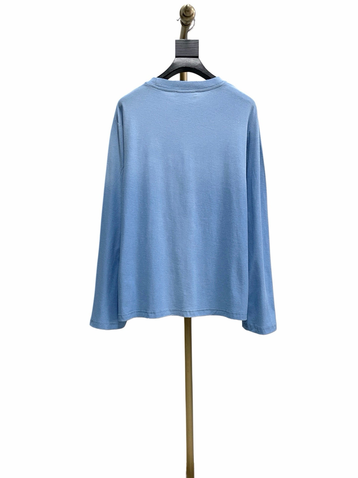 Blue Cotton Text Print Long-Sleeve - Men's