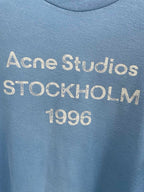 Blue Cotton Text Print Long-Sleeve - Men's