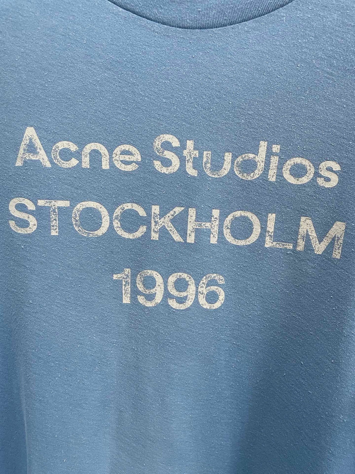 Blue Cotton Text Print Long-Sleeve - Men's