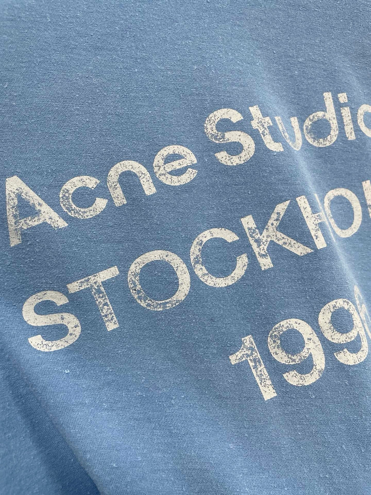 Blue Cotton Text Print Long-Sleeve - Men's
