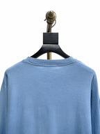 Blue Cotton Text Print Long-Sleeve - Men's