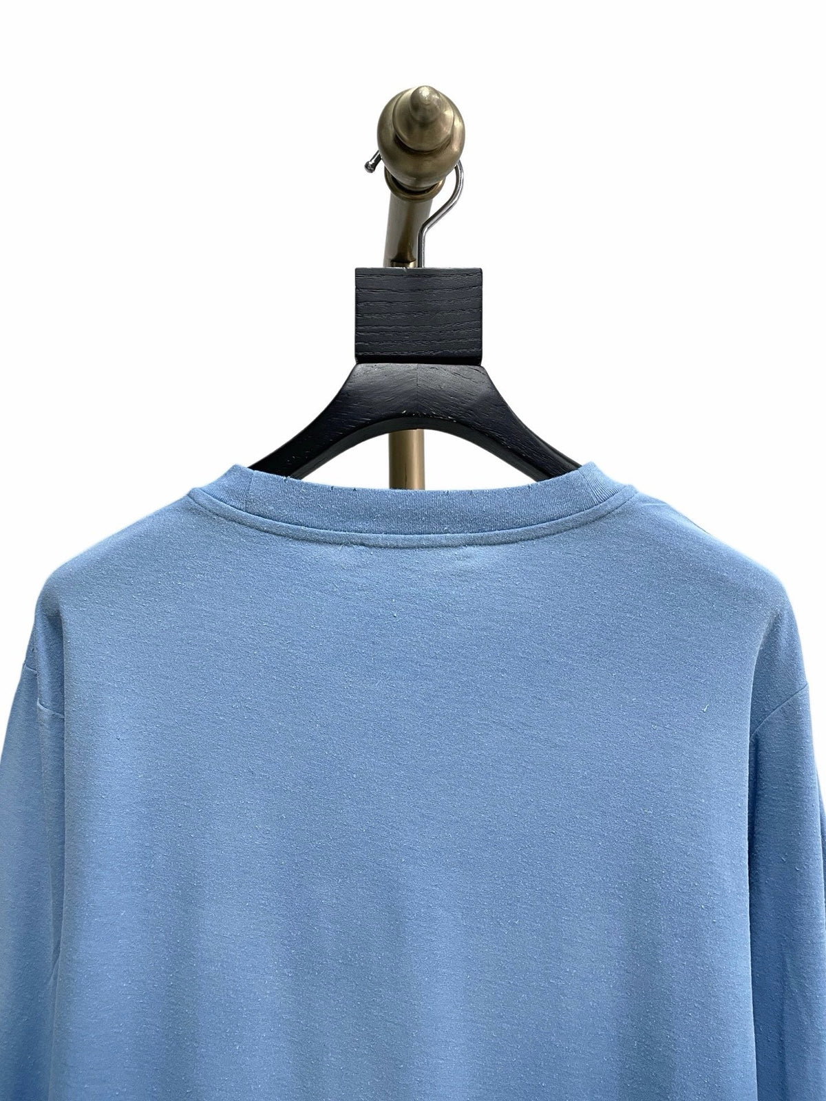 Blue Cotton Text Print Long-Sleeve - Men's