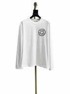 Black Cotton Motif Long-Sleeve - Men's