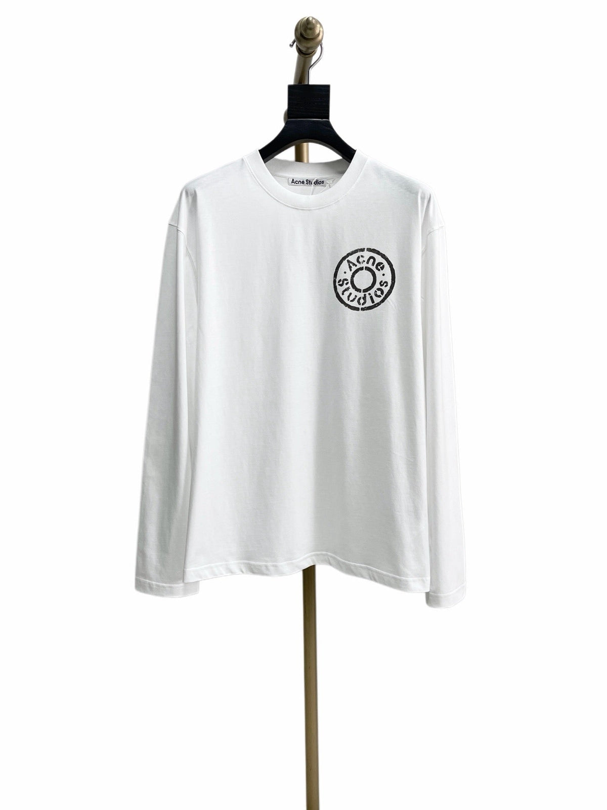 Black Cotton Motif Long-Sleeve - Men's