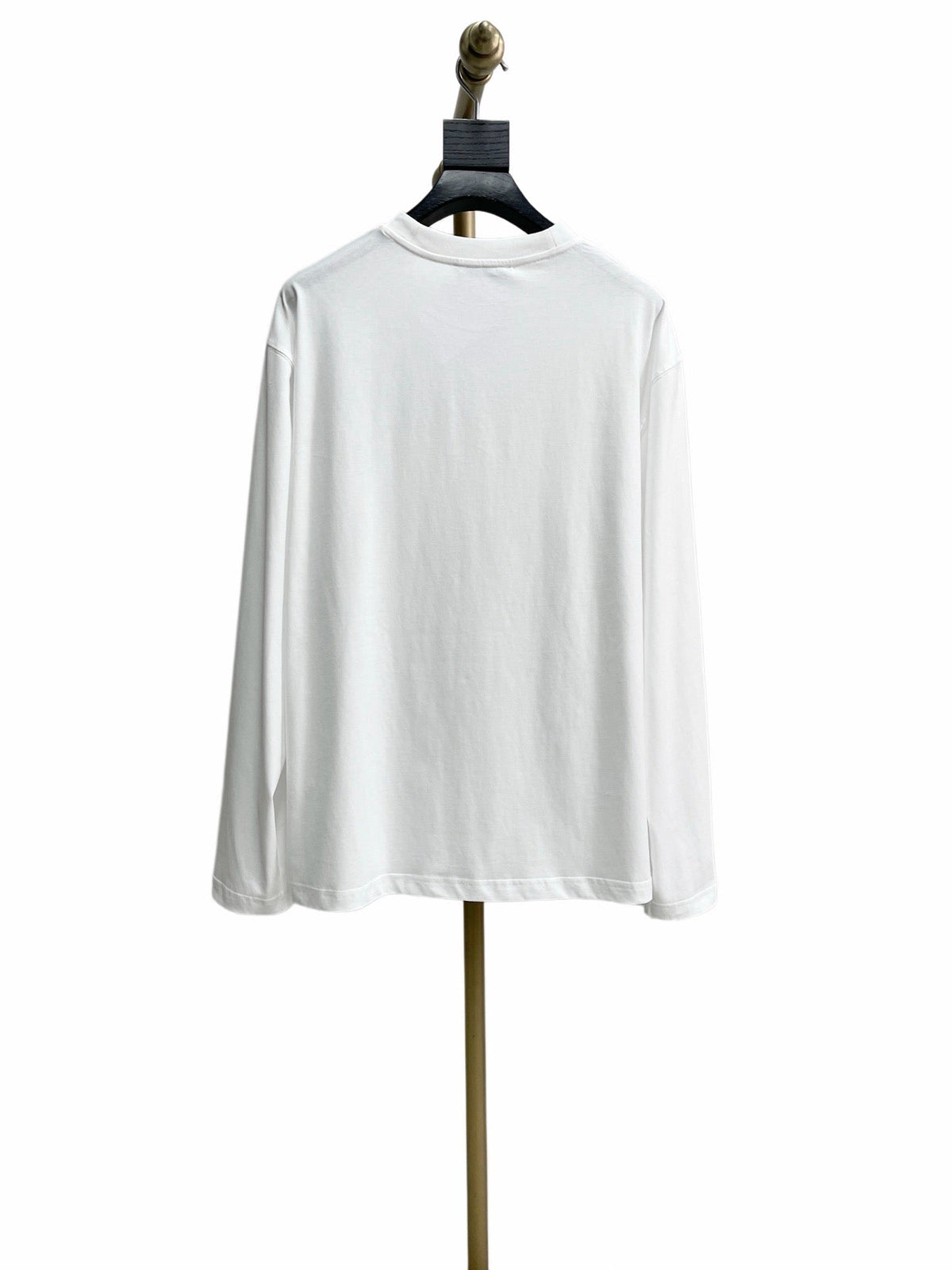 Black Cotton Motif Long-Sleeve - Men's