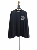 Black Cotton Motif Long-Sleeve - Men's