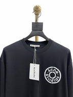 Black Cotton Motif Long-Sleeve - Men's