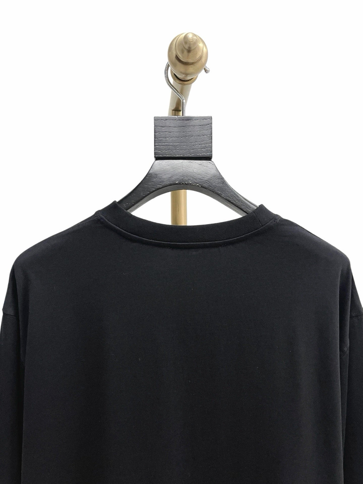 Black Cotton Motif Long-Sleeve - Men's