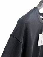 Black Cotton Motif Long-Sleeve - Men's