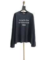 Black Cotton Text Print Long-Sleeve - Men's