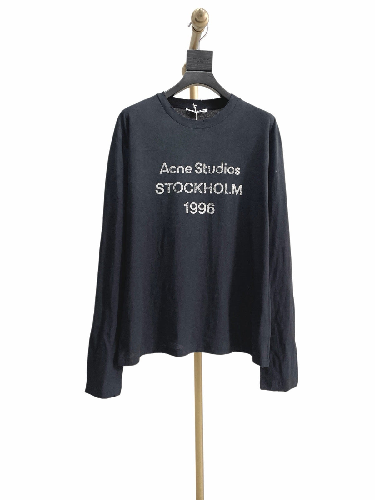 Black Cotton Text Print Long-Sleeve - Men's