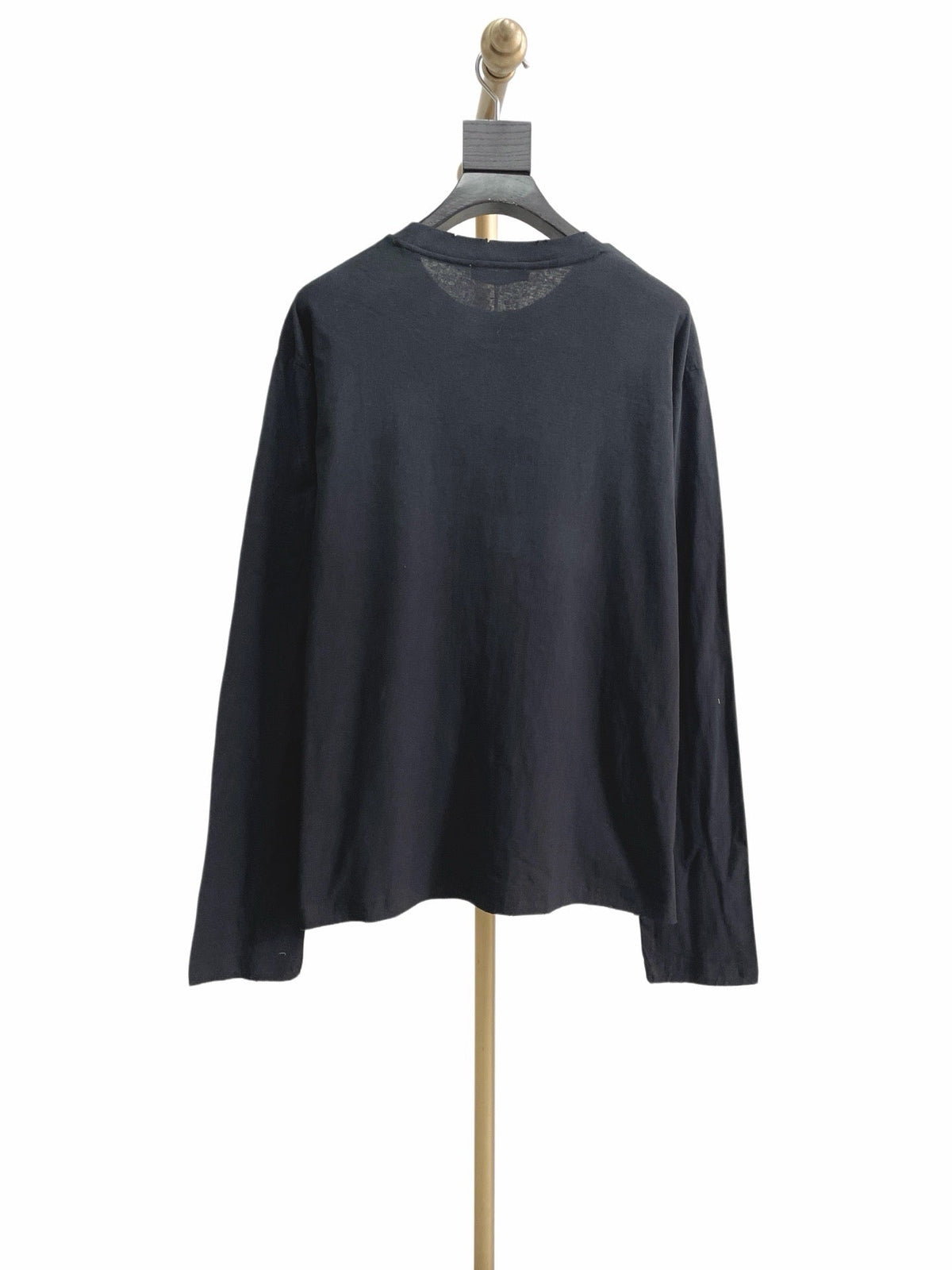Black Cotton Text Print Long-Sleeve - Men's