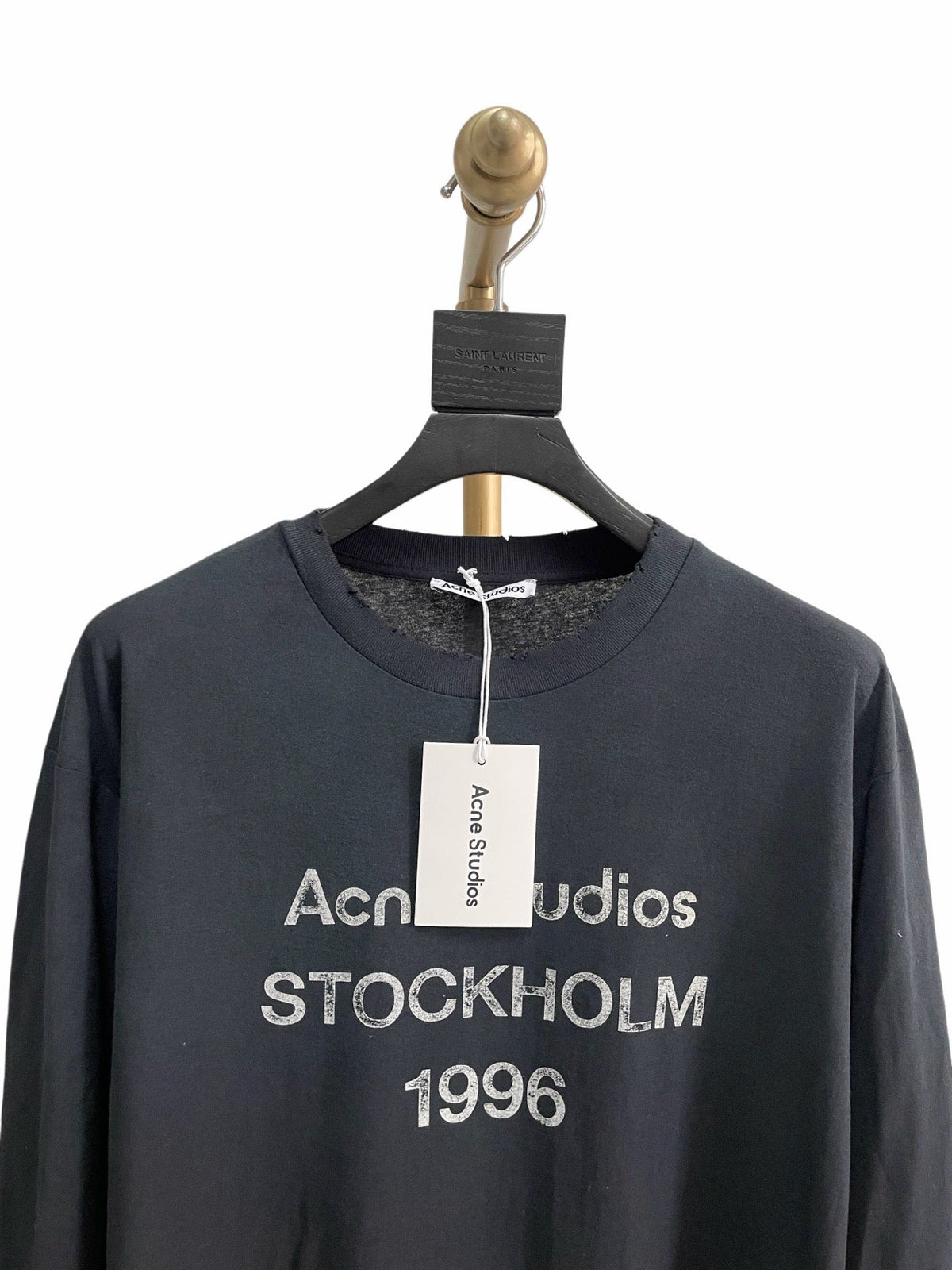 Black Cotton Text Print Long-Sleeve - Men's