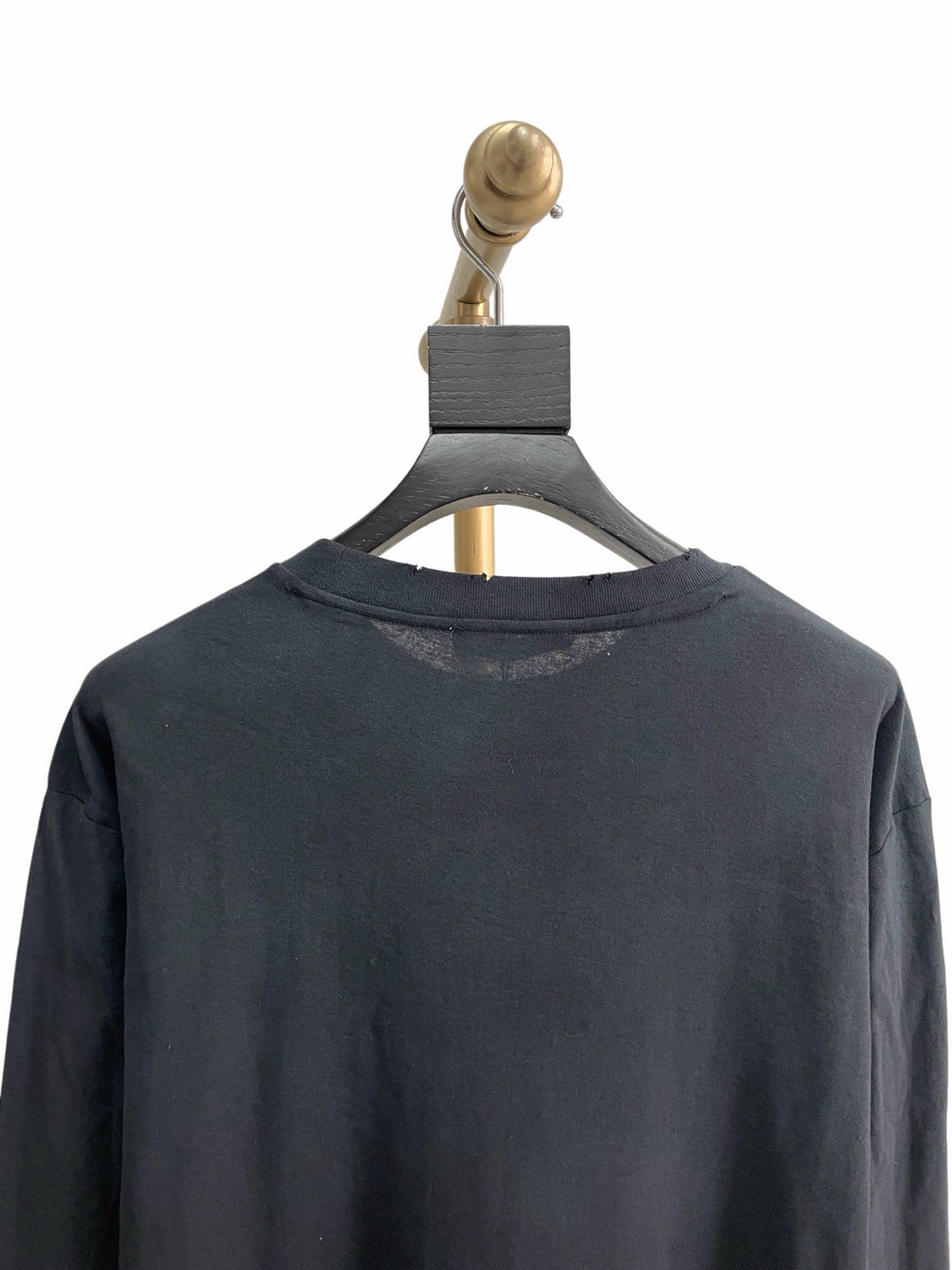 Black Cotton Text Print Long-Sleeve - Men's
