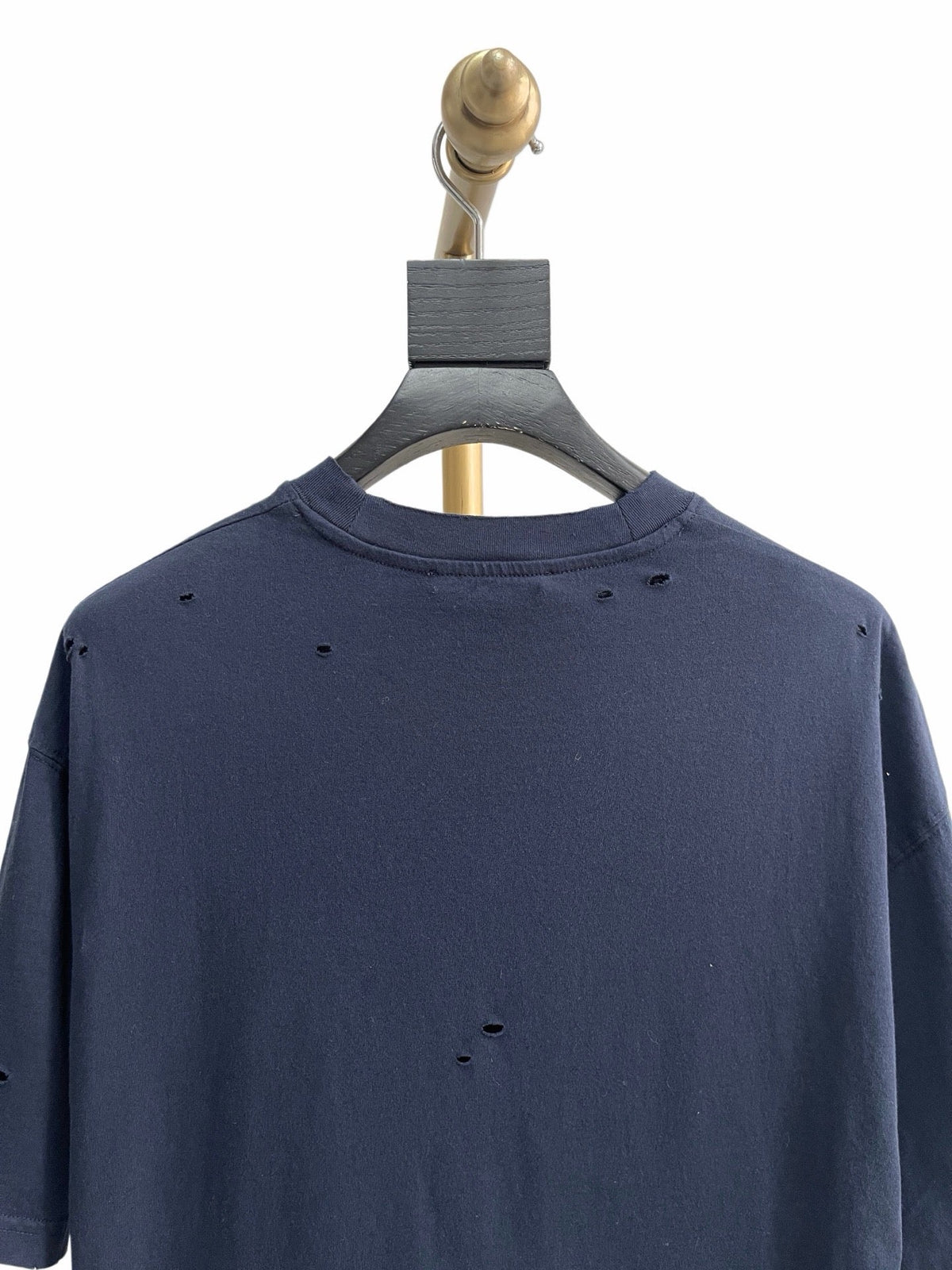 Navy Cotton Motif Short-Sleeve - Men's