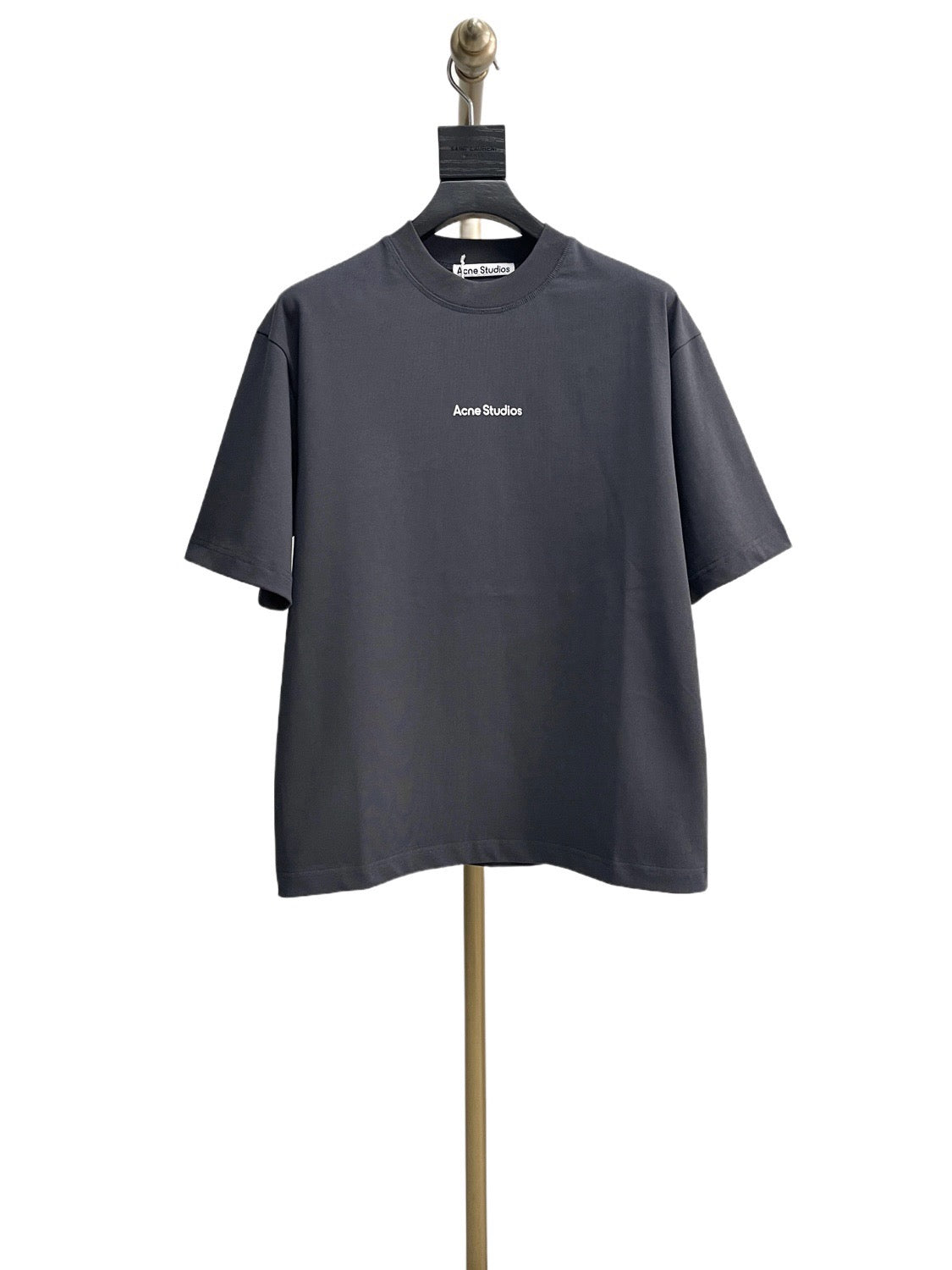 Grey Cotton Plain Short-Sleeve - Men's