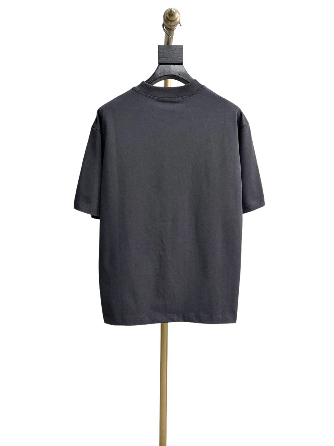 Grey Cotton Plain Short-Sleeve - Men's