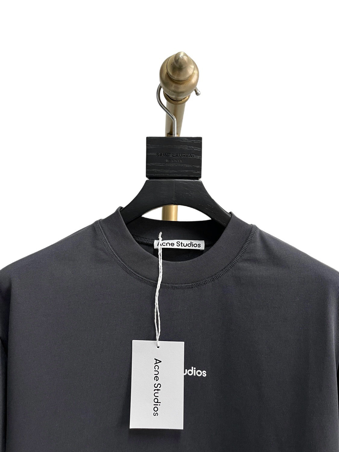 Grey Cotton Plain Short-Sleeve - Men's