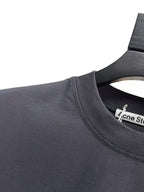 Grey Cotton Plain Short-Sleeve - Men's
