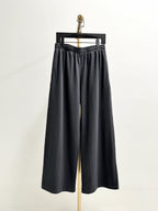 Black Cotton Elasticated Wide-Leg - Men's