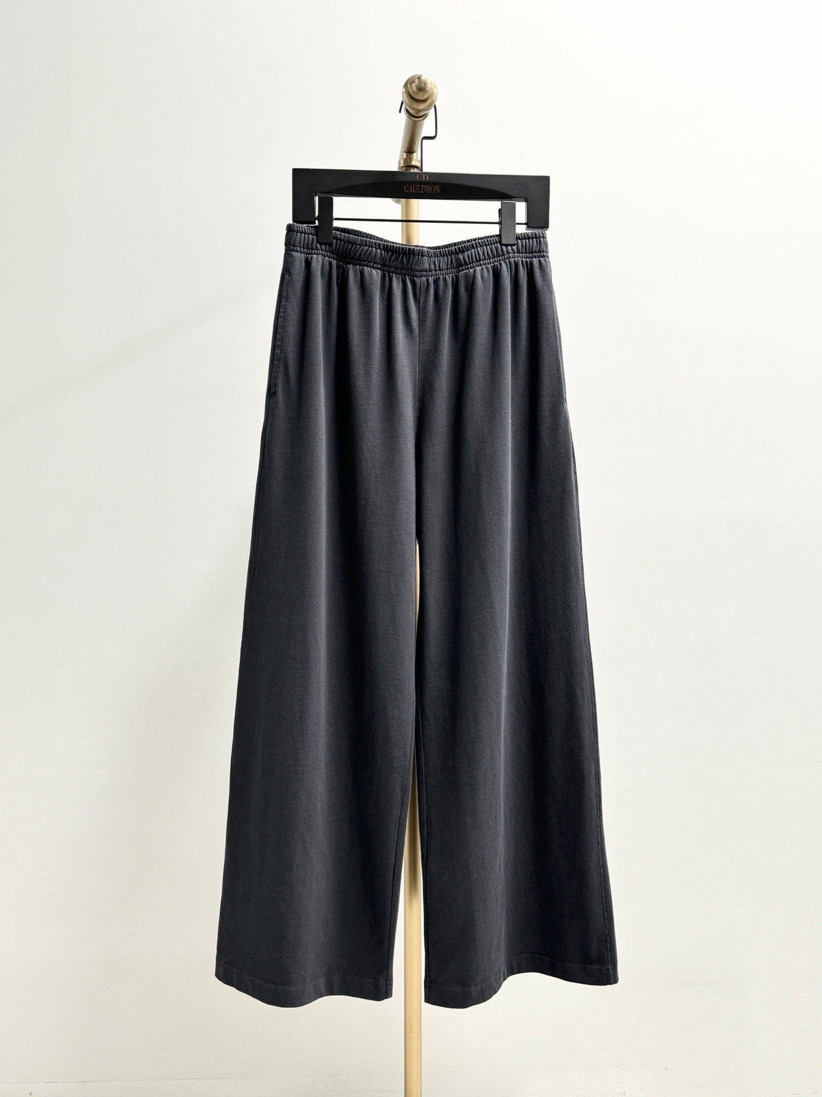 Black Cotton Elasticated Wide-Leg - Men's