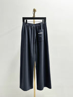 Black Cotton Elasticated Wide-Leg - Men's