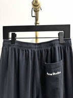 Black Cotton Elasticated Wide-Leg - Men's