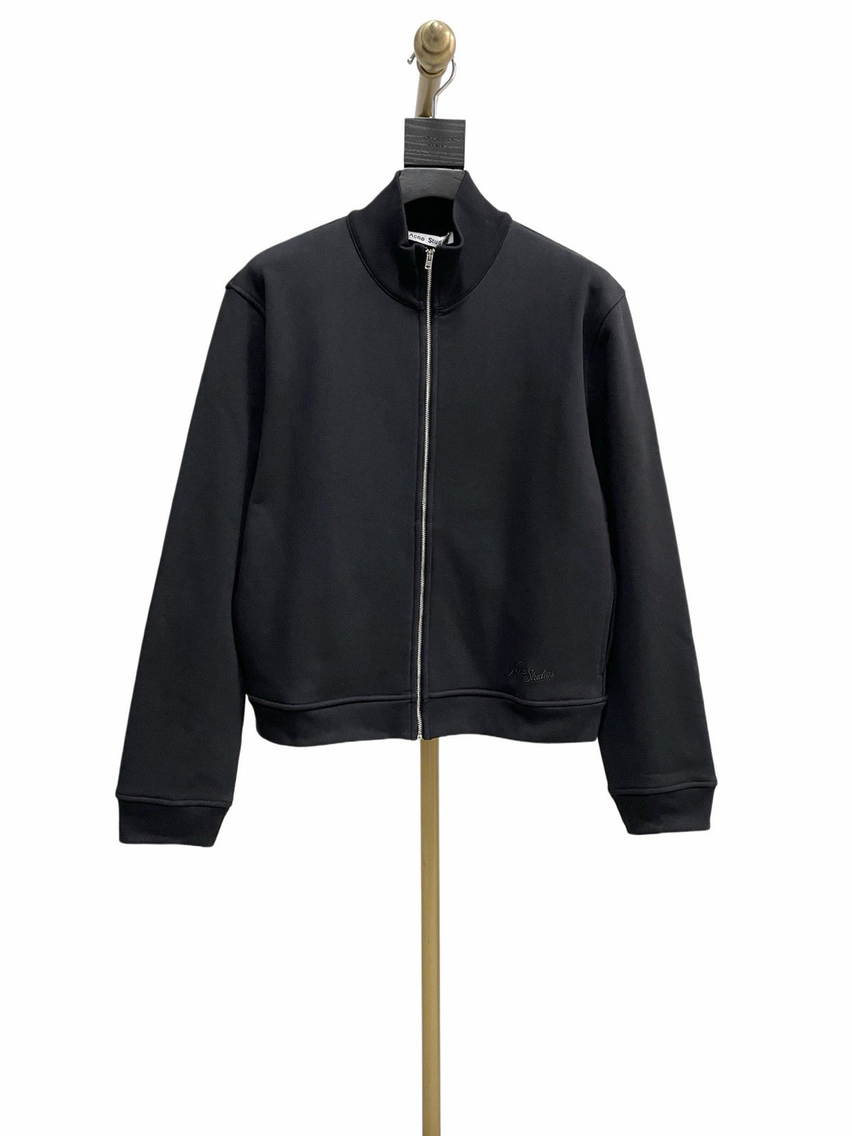 Black Wool Plain Bomber - Men's