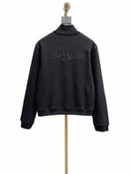 Black Wool Plain Bomber - Men's