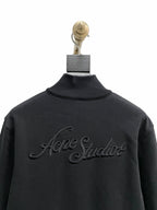 Black Wool Plain Bomber - Men's