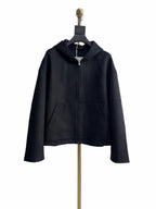Black Cotton Cropped Zip-Through - Men's