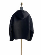 Black Cotton Cropped Zip-Through - Men's