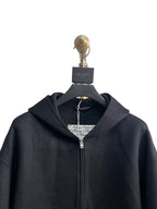 Black Cotton Cropped Zip-Through - Men's