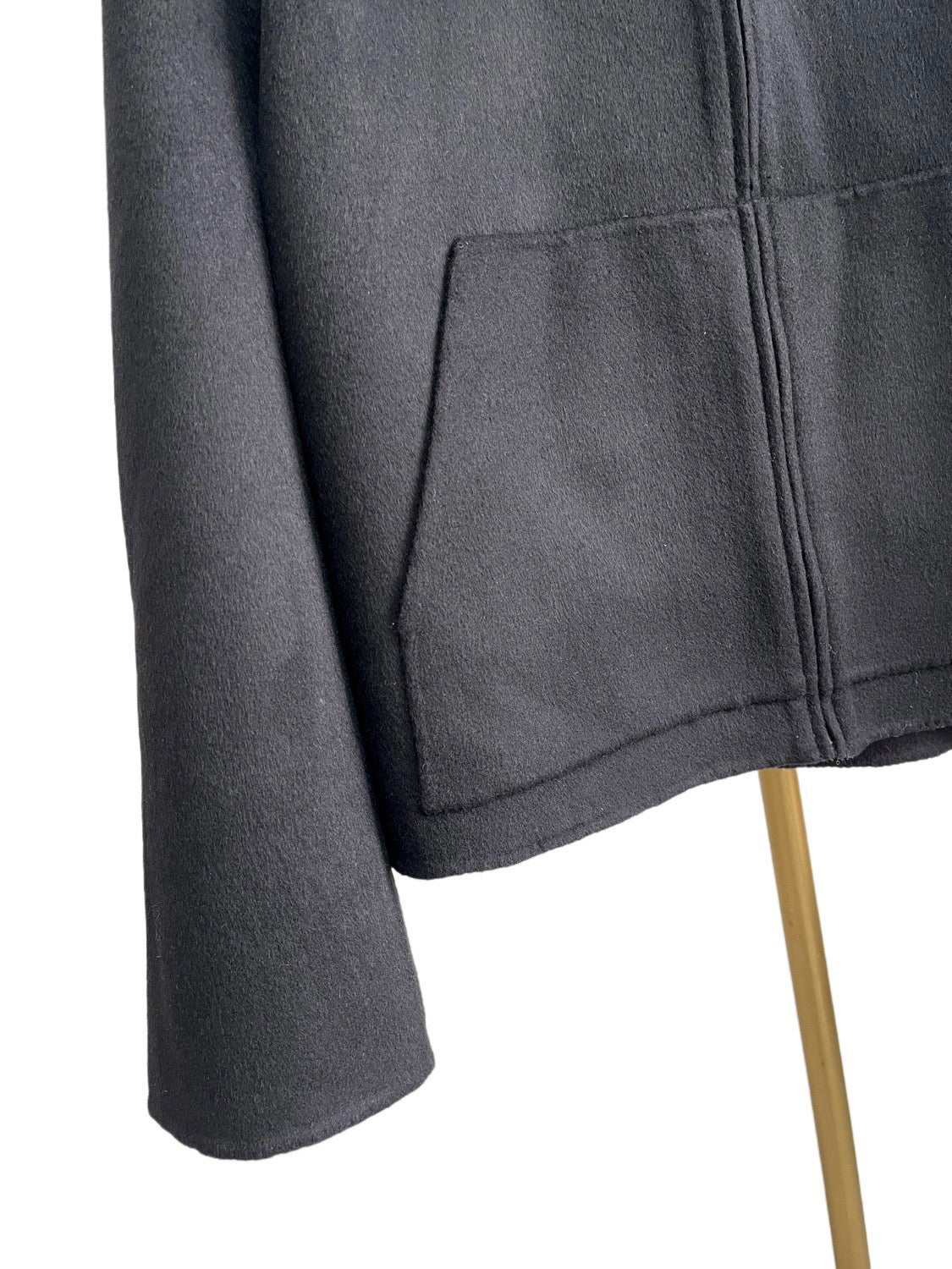 Black Cotton Cropped Zip-Through - Men's