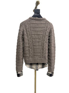 Brown Wool Cable Cardigan - Men's
