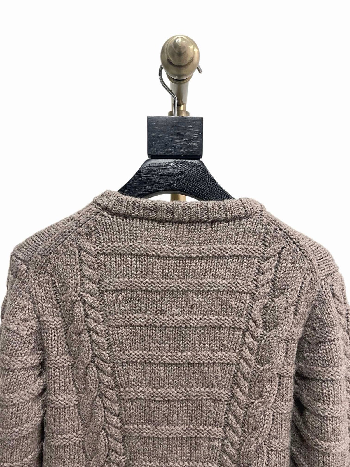 Brown Wool Cable Cardigan - Men's