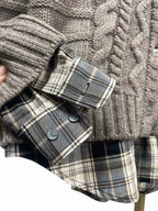 Brown Wool Cable Cardigan - Men's