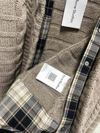 Brown Wool Cable Cardigan - Men's