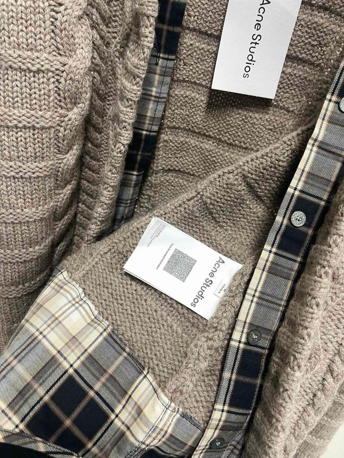 Brown Wool Cable Cardigan - Men's